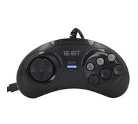 Lazmin112 Wired Gamepad for Genesis, Game Controller, 6-Button Pad, 9 Pin 16 Bit Ergonomic Game Pad with 6-Button Layout, Plug and Play, Black