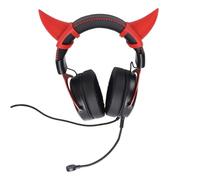 Lazmin112 Wired Gaming Headset, Custom 50mm Drivers Bendable Microphone RGB Lighting Noise Cancelling Over Ear, with Adjustable Mic and Memory Foam Ear Cups, for PC (Black Red)