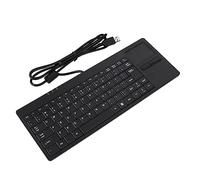 Lazmin112 Wired USB Touchpad Keyboard Mini Design, Great Typing Experience, Anti-Slip Mat, USB Cable Solution, Built in Touchpad, 86 Key with HUB Port for Easy