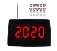 Lazmin112 Wireless Calling System, 433.92MHz RF Technology with 10 Call Buttons and Adjustable Volume, 1 Display Receiver, IPX4 Water Proof, for Restaurant Cafe Food Court (UK Plug)