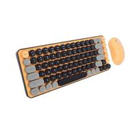 Lazmin112 Wireless Keyboard and Mouse Combo, 85 Keys Retro Round Keycaps with DIY Customization, 2.4G Connection for OS X PC Laptop