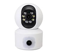 Lazmin112 Wireless Security Camera, 1080P HD Dual Lens 355° Rotation 2.4GHz WiFi Security Camera with APP, for Indoor Outdoor Home