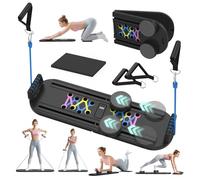 Lazolloa 4 in 1 Home Gym Equipment, Pilates Board for Women, Foldable Pilates Reformer Set with Timer, Portable Pilates Machine for Home Workout, Fitness, Exercise, Ab, Core