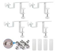 LAZTZQ Inside Integrated Blind Curtain Rod Bracket Set, 0.8-2.3 Inch Wide Track, Drill-Free Installation& Tool-Free, Includes Guide and Magnetic Curtain Buckle White 4pcs(US Patent Application)