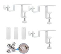 LAZTZQ Inside Integrated Blind Curtain Rod Bracket Set, 0.8-2.3 Inch Wide Track, Drill-Free Installation& Tool-Free, Includes Guide and Magnetic Curtain Buckle White 3pcs (US patent application)