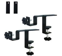 LAZTZQ Inside Integrated Blind Curtain Rod Bracket Set, 0.8-2.3 Inch Wide Track, Tool-Free & Drill-Free Installation, Includes Guide and Magnetic Curtain Buckle with Installation Guide (Black-2PCS)