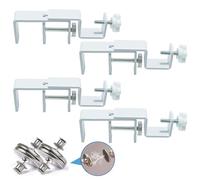 LAZTZQ Outside Mounted Blinds Curtain Rod Bracket Attachment, 1.3 - 2 inches Wide Track, Tool - Free & Drill - Free, with Installation Guide and Curtain Magnet Buckle (White-4PCS)
