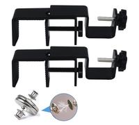 LAZTZQ Outside Mounted Blinds Curtain Rod Bracket Attachment, 1.3 - 2 inches Wide Track, Tool - Free & Drill - Free, with Installation Guide and Curtain Magnet Buckle (Black, 2 Pack)