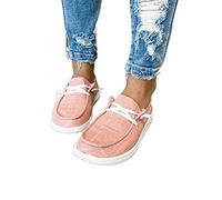 LAZUN Orthopedic Sneakers For Women Leopard Print Casual Comfort Walking Canvas Shoes Lightweight Non Slip Breathable Slip-On Sneaker Rounded Toe Travel Shoes (Color : Pink, Size : 6)