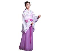 Lazutom Women's Chinese Ancient Stage Han Fu Costume Halloween Fancy Party Dress (Purple, Asian M)