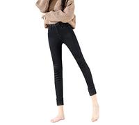 Lazutom Women's Fleece Lined Jeans High Waisted Stretch Denim Skinny Pants Winter Warm Slim Fit Jeggings