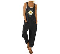 Lazutom Women's Loose Fit Casual Baggy Cotton Bib Dungarees Overall
