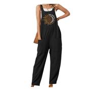 Lazutom Women's Loose Fit Casual Baggy Cotton Bib Dungarees Overall