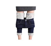 Lazutom Women's Winter Stretch Fleece Lined Jeans High Rise Thick Skinny Warm Jeggings (UK 12, Blue)