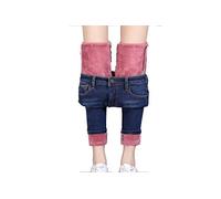 Lazutom Women's Winter Warm Thick Slim Fit Fleece Lined Skinny Stretch Jeans (Blue 1, UK 4)