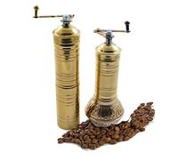 LAZWARD Grinder Mill G-201, Manual Coffee Grinder for Turkish Greek Arabic Beans & Spice Pepper Salt, Brass, Adjustable Coarseness, Copper, Refillable