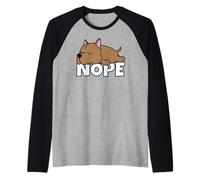 Lazy American Pit Bull Terrier Cute Dog Nope Raglan Baseball Tee