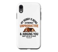 Lazy Basset Hound Funny Introvert Antisocial Dog Lover Mood Case for iPhone XR