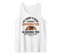 Lazy Basset Hound Funny Introvert Antisocial Dog Lover Mood Tank Top