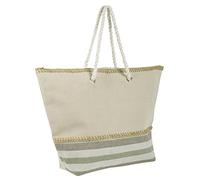 Lazy Beach Bag Women's Tote Beach Bag Shoulder, Bottom Stripes Green, M