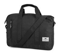 Lazy Bear by Trendhim Black Laptop Bag for Men | PU-Coated Faux Leather and Polyester | Padded Compartment for 15.4" Devices | Adjustable Strap | Sl anish Styling