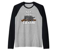 Lazy Black Panther Not Today Satan Raglan Baseball Tee