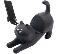 Lazy Bracket Cat Shape Resin Phone Holder Desktop Stand Fixing Mini Portable,Cat Desk Cell Phone Stand Holder Home Office Works