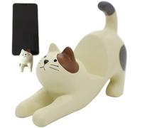 Lazy Bracket Cat Shape Resin Phone Holder Desktop Stand Fixing Mini Portable,Cat Desk Cell Phone Stand Holder Home Office Works