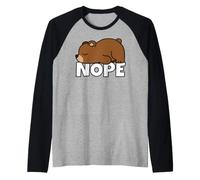 Lazy Brown Bear Cute Bear Nope Not Today Raglan Baseball Tee