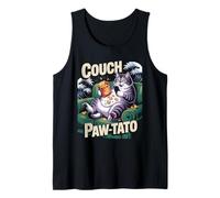 Lazy Cat Couch Pawtato Potato Chips Kitten Tank Top