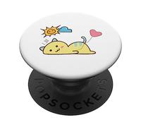 Lazy Cat Laying Around Heart Ballon Cute Cats Kawaii Design PopSockets Adhesive PopGrip