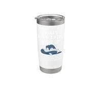 Lazy Cat Saying Rules When I First Wake-Up Get Out of My Way Stainless Steel Insulated Tumbler