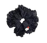 Lazy-chic Ruffled Lotus-patterned Hair Tie Luxurious-feel Large-size Versatile Band for Hair(Black)