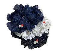 Lazy-chic Ruffled Lotus-patterned Hair Tie Luxurious-feel Large-size Versatile Band for Hair(Set of 3)