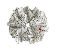 Lazy-chic Ruffled Lotus-patterned Hair Tie Luxurious-feel Large-size Versatile Band for Hair(White)