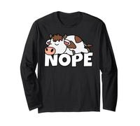 Lazy Cow Dairy Farmer Rancher Not Today Nope Long Sleeve T-Shirt
