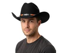 LAZY CRAZY LONDON Gladwin Bond Western Classic Cattleman Pure Wool Cowboy Hats (UK, Alpha, XL, Black)