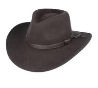 LAZY CRAZY LONDON Pure Wool Felt Crushable Cowboy HAT (UK, Alpha, L, Brown)