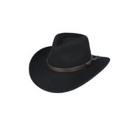 LAZY CRAZY LONDON Pure Wool Felt Crushable Cowboy HAT (UK, Alpha, M, Black)