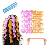 Lazy Curl Rollers - Heatless Hair Curling Set, 24PCS Hair Curlers for Long Hair, Bouncy Curls and Beautiful Waves (Type B, One Siz)