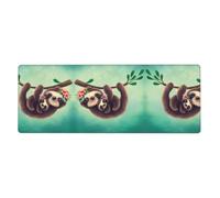 Lazy Cute Sloth Hanging the Branches Mouse Pad 12x31.5in Large Desk Throw