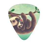 Lazy Cute Sloth Hanging the Branches The guitar pick, for acoustic, electric, bass guitars - natural touch, 12 pack, multi-color.