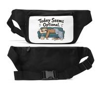 Lazy Day with No Rush Allowed Unisex Waist Bag Black