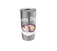 Lazy Days Cat Lover Nap Enthusiast Dreamer Stainless Steel Insulated Tumbler