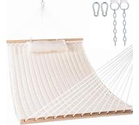 Lazy Daze 12FT Double Quilted Hammock with Spreader Bar for Outside Natural