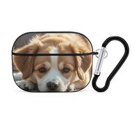 Lazy Dog Puppy AirPod Pro Case, Anti Scratch Hard PC Cover with Keychain, AirPod Pro 2nd/1st Case Accessories for Women Men, Black-Style