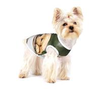 Lazy Dog Puppy Print Adorable Cotton Small Dog Clothes Pet Shirt, Soft Breathable Sleeveless Tank Top For Puppy, Cats And Chihuahua