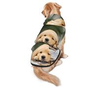 Lazy Dog Puppy Print Dog Hoodie For Medium To Large Dogs, Warm, Soft, Breathable Sweatshirt, Easy To Wear Jumper For Winter And Fall, Pet Coat Pullover