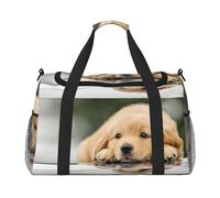 Lazy Dog Puppy Print Womens Sports Bags Travel Bag - Gym Tote Bag with Compartment,Duffel Bags for Men,Ladies Holdall,Carry On Weekend Travel Handbags for Women