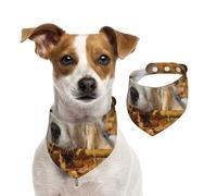 Lazy Dog Puppy Printed,Dog Bandanas Cotton Pet Scarf Adjustable Bibs for Pet,M